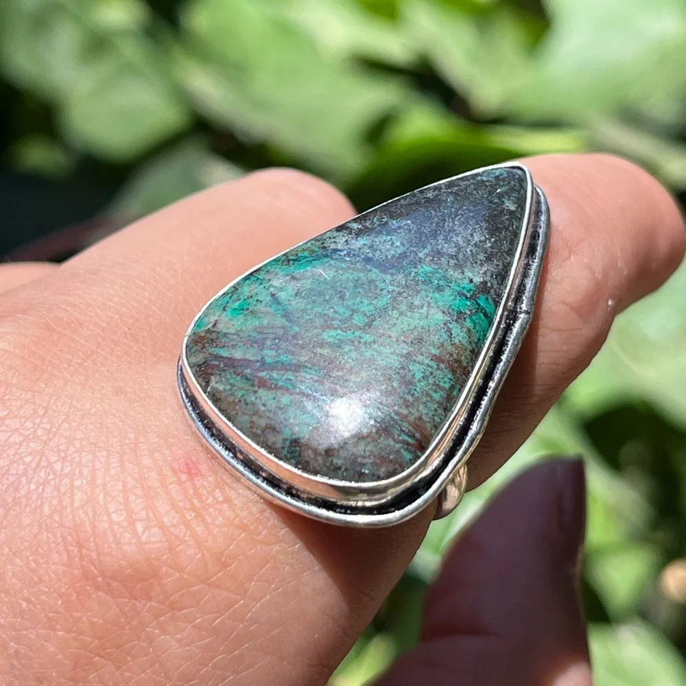 Size 8.75‎ 925 silver plated African turquoise ring